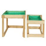 Eco- Friendly Keezi Kids Sandpit Wooden Sandbox Sand Pit Water Table Outdoor Toys 101cm