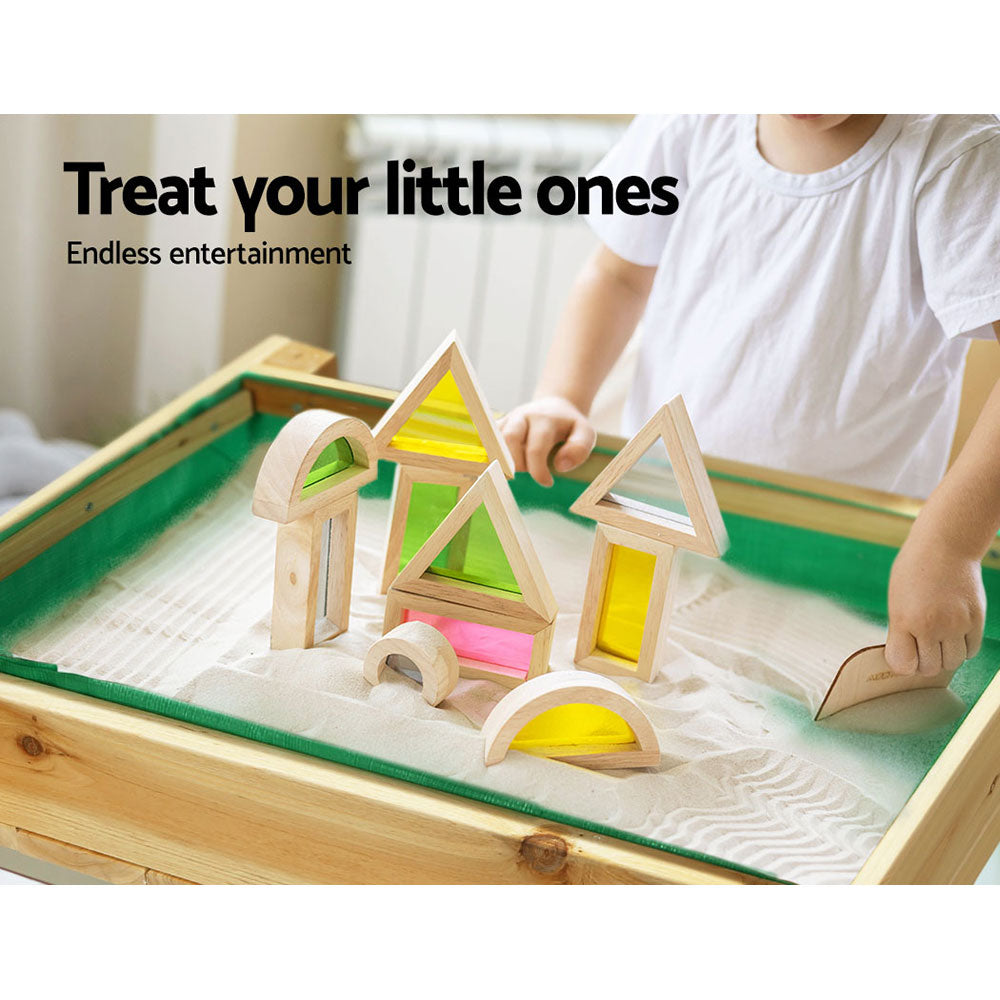 Eco- Friendly Keezi Kids Sandpit Wooden Sandbox Sand Pit Water Table Outdoor Toys 101cm