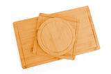 3 Pieces Bamboo Cutting Board with Juice Groove and Mobile Holder