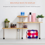 Eco-Friendly Pollution-Free Bamboo 3 Tier Corner Shelf Kitchen Spice Rack Organiser with Hooks