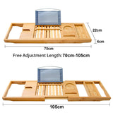 Bamboo Bathtub Bath tub Tray Table Caddy Tray Cellphone, Book, Tray Glass Holder